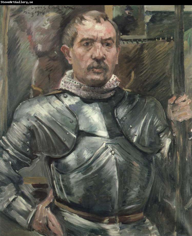 Lovis Corinth self portrait in armor